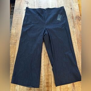 Jules & Leopold pull on Dark navy blue Wide-Leg crop pants faux Jeans NWT NEW 3X